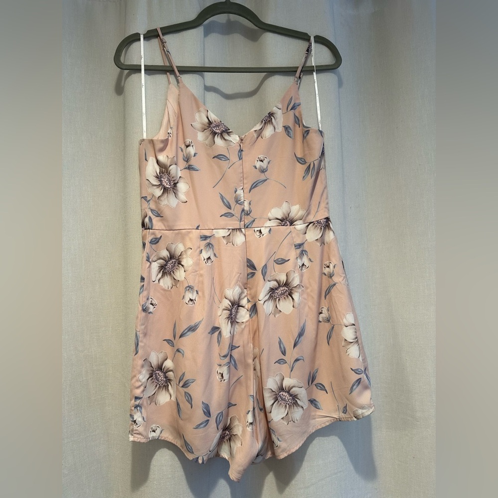 Lulu's Pink Floral Mini Romper Dress - Picture 4 of 9